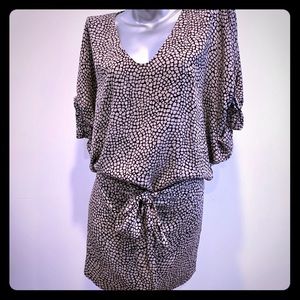 Silk print mini dress